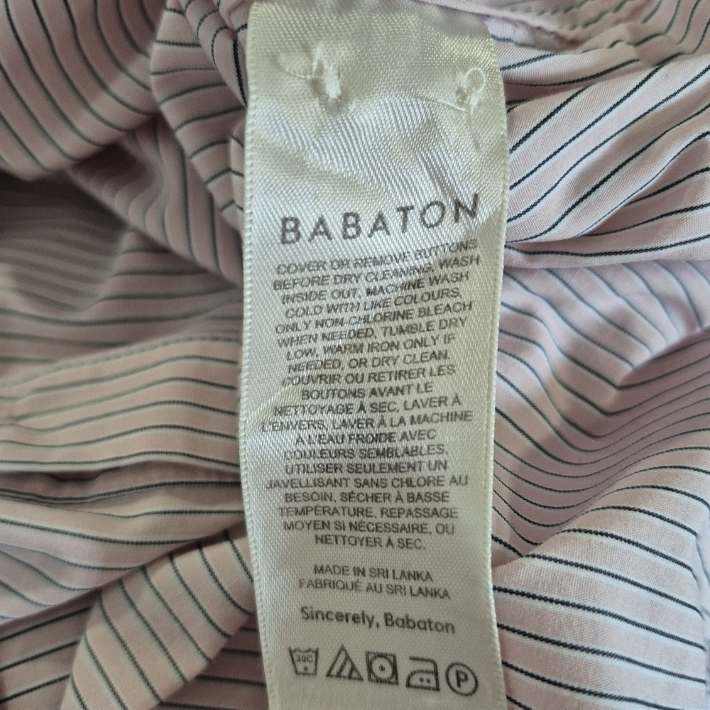 Babaton Aritzia Striped Poplin Business Casual Button Up Shirt Medium - Picture 5 of 10